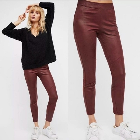 Free People Pants - FREE PEOPLE Skinny Vegan Leather Pants